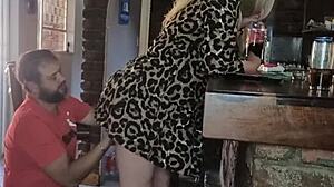 Rough doggystyle fuck with moaning and cum on big ass