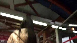 Jacket and boots on the train.