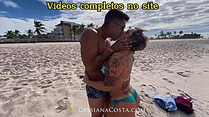 Cassiana sucks huge cock intensely in paradise homemade video