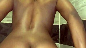 Cold water hits, but this teen whore's shower with dildo is intensely hot.