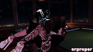 vrchat domimommy dates her novice cub in anime game