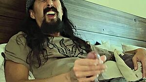 Maxx Stoner SHOWS OFF TATTOOS AND LONG HAIR IN BIKER CUMSHOT COMPILATION