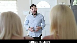 usinggirls com - freeuse blonde teen step sisters in casual family threesome with husband nikki sweet sabrina snow