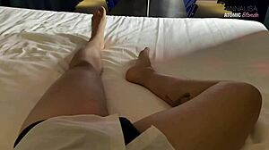 Hey, this blonde slut got banged hard after her lap dance club show today!