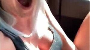 I watch amazing blonde orgasm in car masturbation