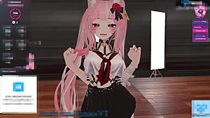 Sexy Kitty Vtuber Kanako Teases With Slutty Bikini And Pantie Peek As Naughty Catgirl