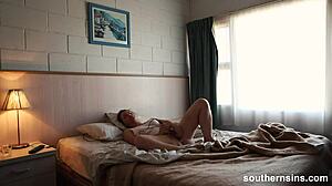 i'm on this pov strap on lesbian adventure with a kinky australian pornstar, her natural tits all wet and hairless