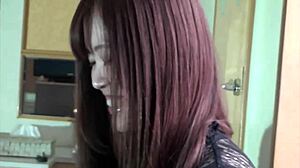 Japanese nurse with big F-cup breasts in steamy POV action