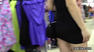 I watched this Czech teenie get seduced in hypermarket for POV action