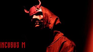 i explore my desires in incubus cosplay, touching myself gently.