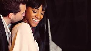 Black slut Noe Milk got me crazy, consoled by two Euro cocks in wild public action