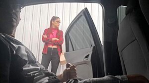 Risky Street Handjob For Bus Stop Student