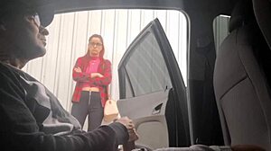 Risky Street Handjob For Bus Stop Student