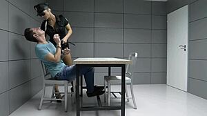 Officer of the Law Blanche Bradburry Rides Cowgirl Style at Work with Natural Tits Bouncing