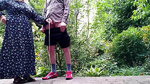 Sweet step mom helps step son pee standing, wow! It's wild!