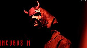 i explore my desires in incubus cosplay, touching myself gently.