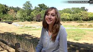 i guide lovely 18 year old petite girl playing with dildo in first porn casting