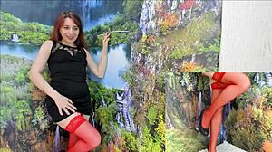 blonde housewife plays with dildo and cums hard