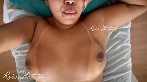 Married Slut Massages with Tits Out and Tiny Thong