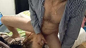 Clothed Slut in Satin Panties Bent Over for Dirty Fuck