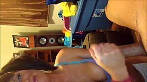 Beautiful blue-eyed teen 18+ amateur blowjob