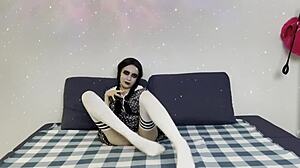 I loved diana verhiniz in amazing costume, sucking cock and getting pussy fucked with small 18+ tits