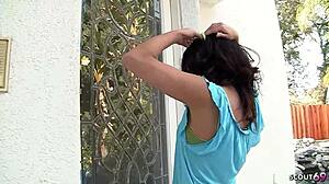 Petite Latina with small tits tricks old neighbor into rough defloration?
