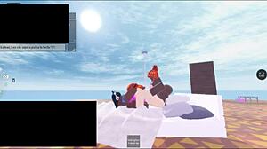 In Roblox, Two Black Futanari Sluts Spit On Ass And Creampie With Big Monster Cocks