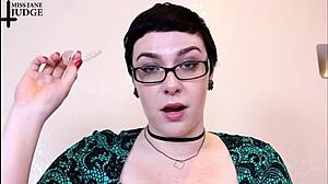 Dinner Party Femdom Retainer Bitch Gives Close-Up Jerk Instructions