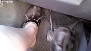 Best feet in the car with girlfriend