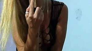 blonde married woman masturbates in homemade video, what if her neighbor discovers it online?