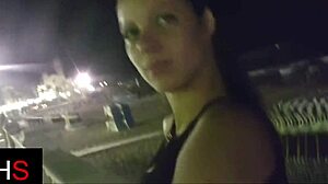 Beautiful brunette girl enjoys outdoor activities with friends