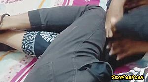 Girlfriend bent over for handjob and monster cock fuck at work