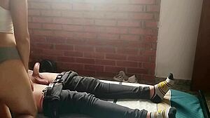 Horny Young Girl Jerks Me Off And Milks Me With Her Mouth Close Up