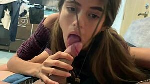 Stepbrother rubs my pussy in lingerie, leading to creampie.