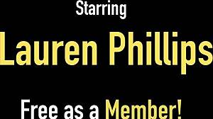 Dominating Sara Jay ties Lauren Phillips to dive into her ginger pussy hard!