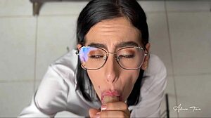 aspiring secretary does everything necessary to win the job - alicia trece anal solo