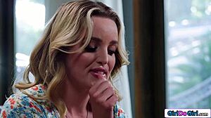 Latina Coworker Licks Petite Brunette's Pussy In Lingerie