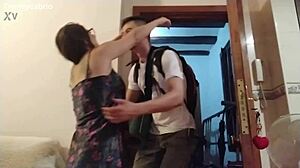 In this homemade scene, a muscular bodybuilder pornstar engages in wet pussy missionary fucking and blowjob leading to cumshot with young partner