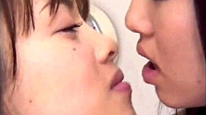 Watch These Asian Lesbians Share Their First Kiss With Tongues!