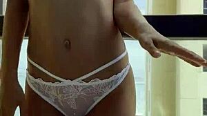 I love how gorgeous Monika Fox poses in new sexy lingerie, showing off her fake tits and long hair.