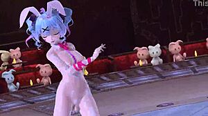 Hatsune miku in brain revolution girl project diva mod. With full bunny costume.