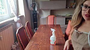 i cleaned the neighbor's table and removed my panties