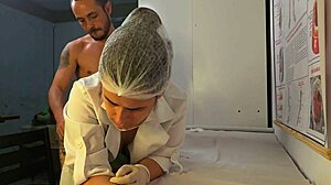 patient gets hard from nurse's touch during tight workout session. can't believe this happened!