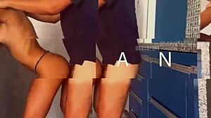 Trio of teen brunettes licking and kissing in wild bisexual action