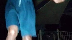 Black mature woman works out in gym dorm