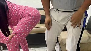 Beautiful stepdaughter twerks big ass for stepfather's favor