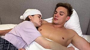 She tested moves with her step brother to prep for a wild Santa encounter. It got steamy fast!