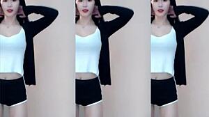 chinese girl strips while dancing fast!