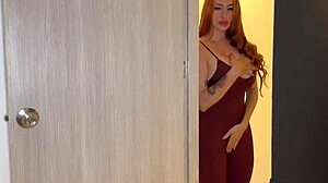 She caught me jerking off with her panties while she was in a miniskirt